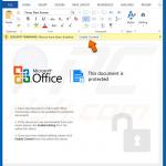Documento fraudulento do Microsoft Office que distribui vírus por meio de comandos de macro (exemplo 1)