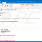 E-mail fraudulento a distribuir um documento fraudulento do Microsoft Office (exemplo 2)