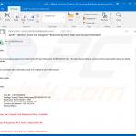 E-mail fraudulento a distribuir um documento fraudulento do Microsoft Office (exemplo 2)