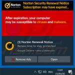  pop-up da fraude Norton Subscription Has Expired Today promovida via notificações de navegador (exemplo 3)
