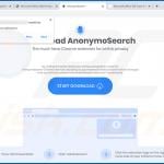 Site de promoção de sequestrador de navegador AnonymoSearch (exemplo 2)