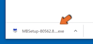 Execute o instalador do Malwarebytes