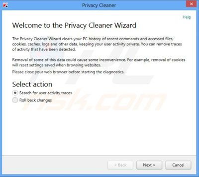 Limpeza de privacidade KAV2014
