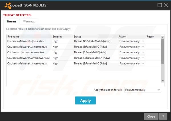 Teste de malware avast! Pro Antivírus 2014