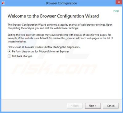 Configuração do Navegador de Kaspersky Antivírus 2014