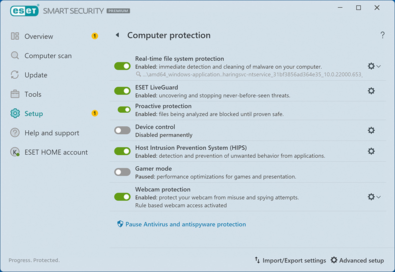 ESET NOD32 Antivírus Protecção do Computador