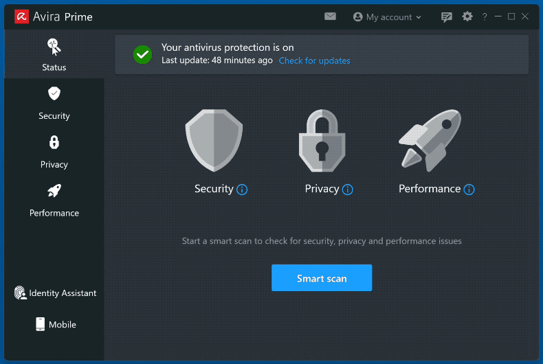 Avira Prime aparência