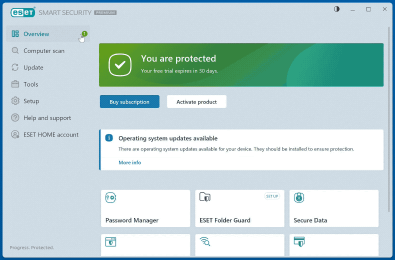ESET Home Security Premium aparência