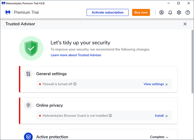 Proteções de Malwarebytes Premium 2024