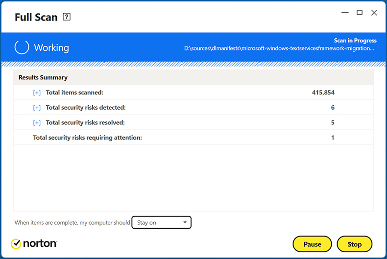 Verificação de Norton AntiVirus Plus