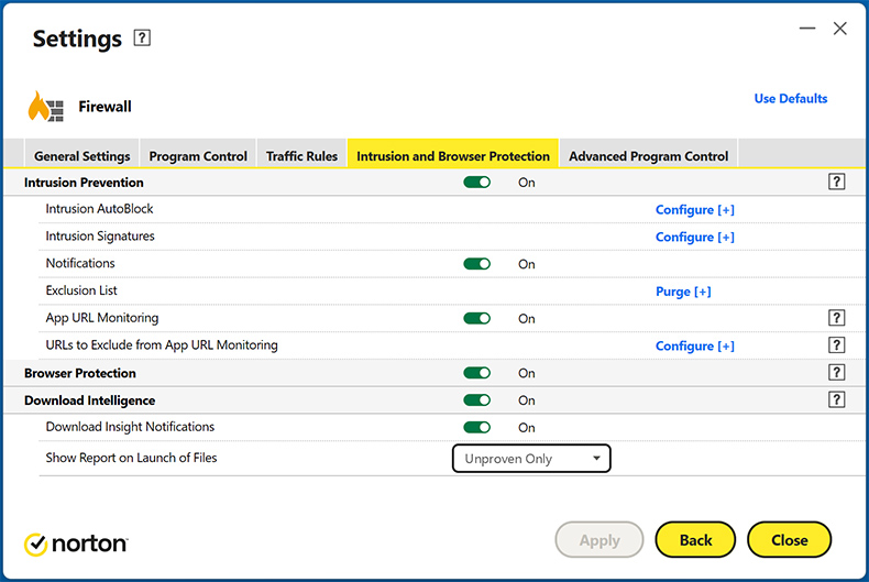 Proteção da navegação na web de Norton AntiVirus Plus