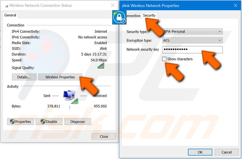 encontre a sua palavra-passe wi-fi num pc do windows no windows 10 passo 4