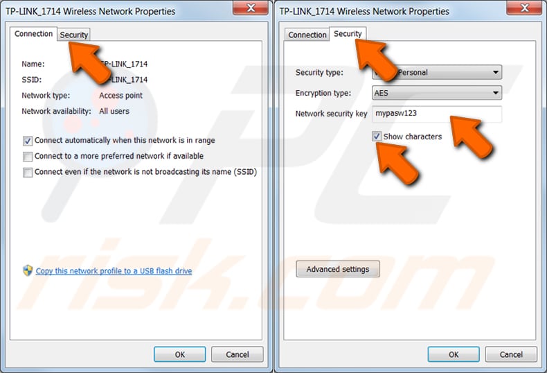 encontre a palavra-passe wi-fi de uma rede que ligou anteriormente no windows 7 passo 4