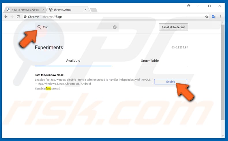 tornar o seu google chrome mais rápido com características experimentais passo 2