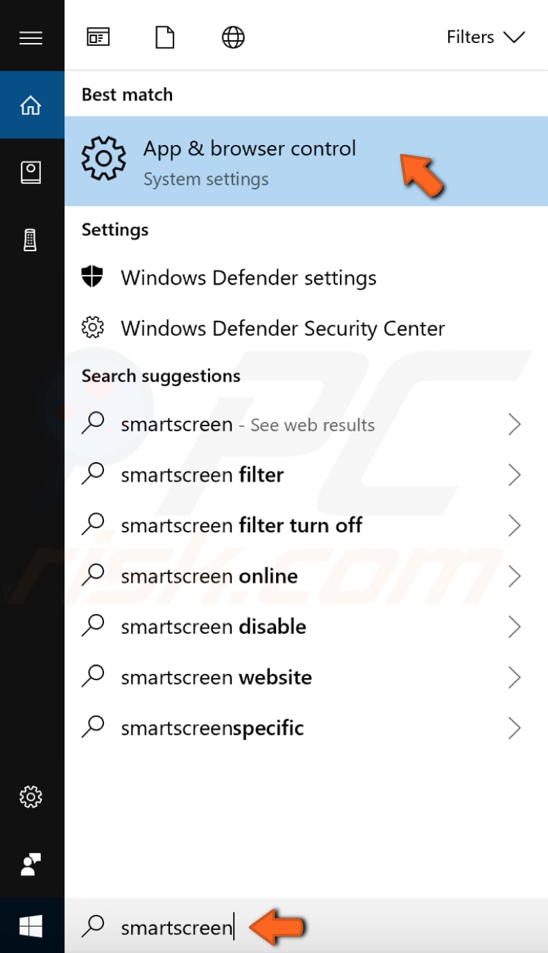 desactivar as janelas SmartScreen passo 1