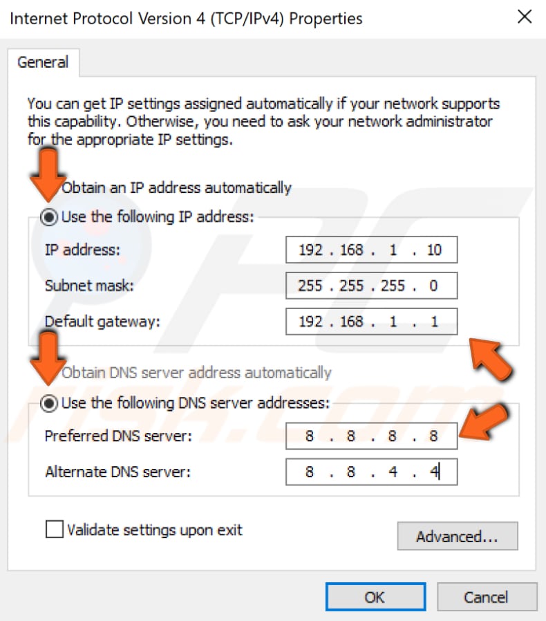 Verificar se os seus endereços IP estão devidamente atribuídos passo 6