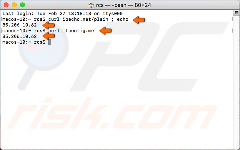 externo-ip-endereço-terminal