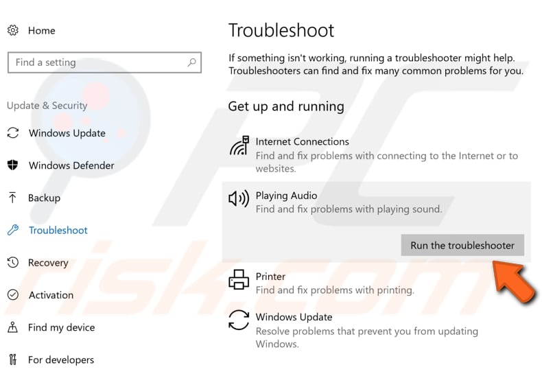 Executar o troubleshooter do Windows passo 2