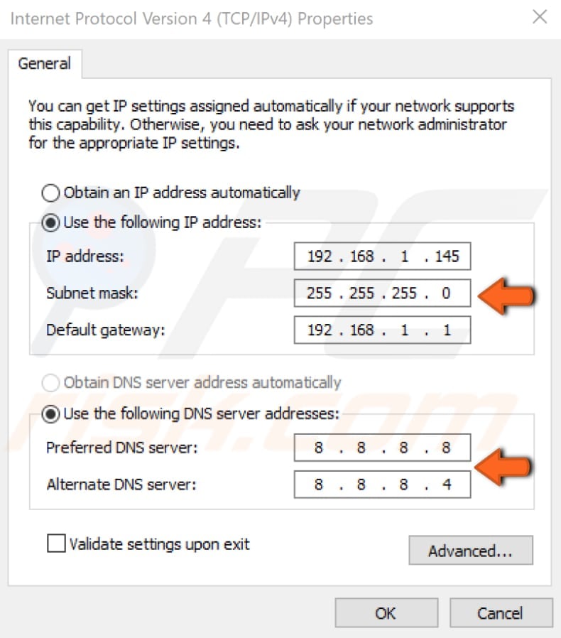 Definir o seu endereço IP manualmente passo 5