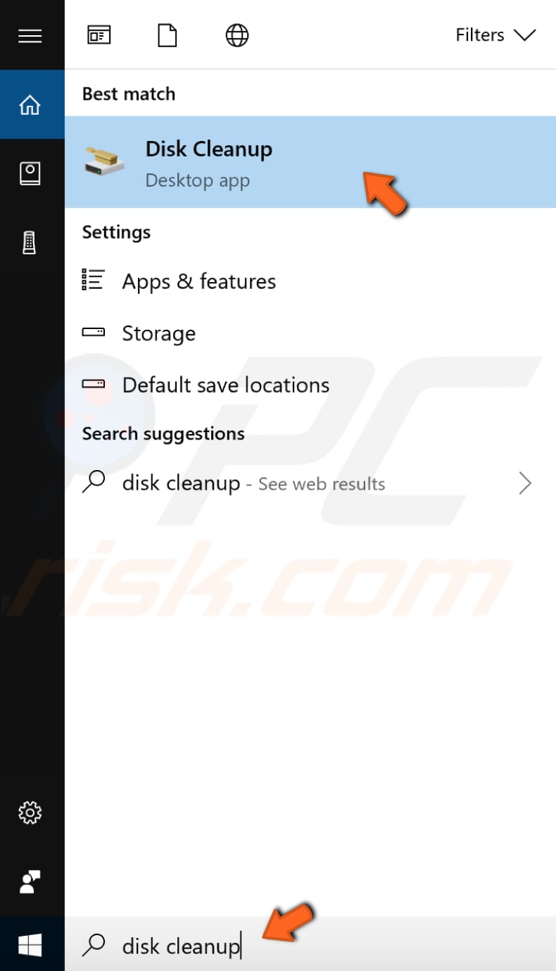 remover ficheiros e pastas temporários utilizando a limpeza do disco passo 1