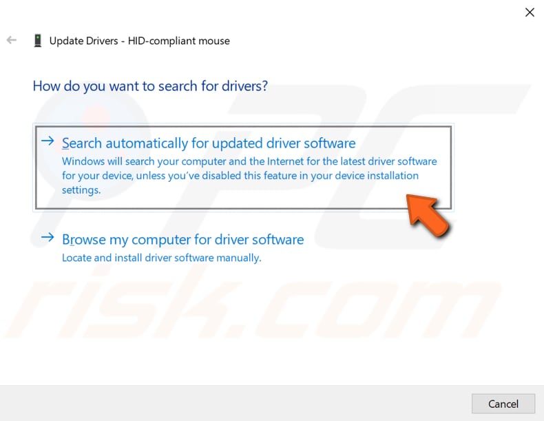 actualize o driver do seu rato passo 4