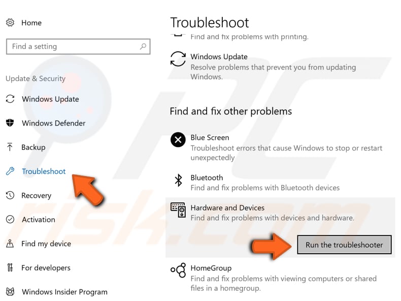 executar solução de problemas do windows passo 2