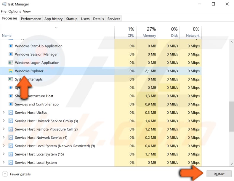 Reiniciar o File Explorer