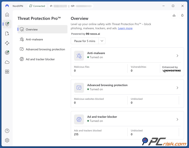 Ativar NordVPN Threat Protection