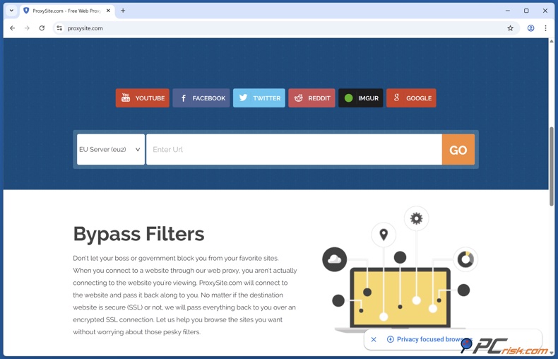 Página inicial do Proxysite