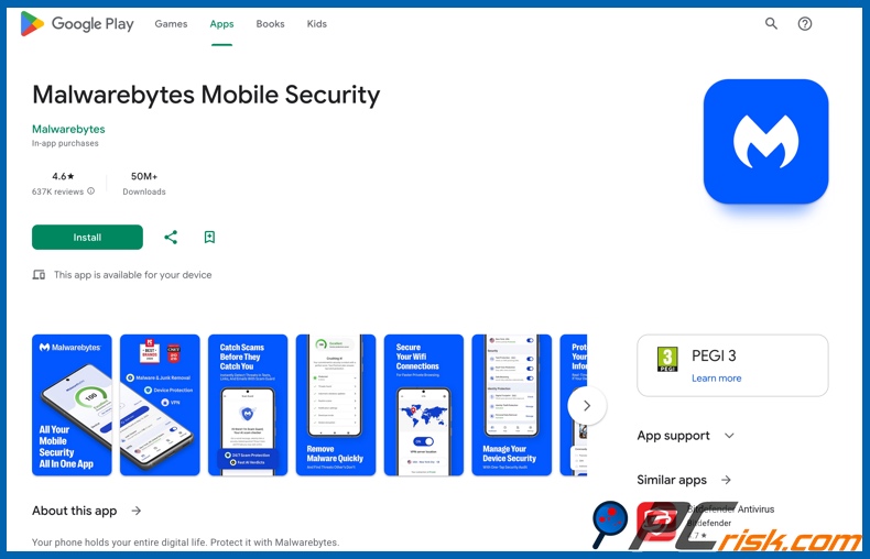 Malwarebytes na Google Play