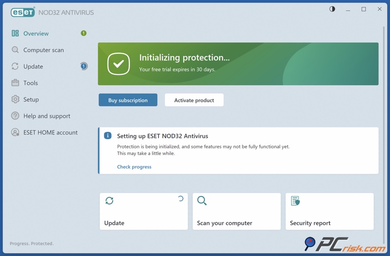 Painel da ESET