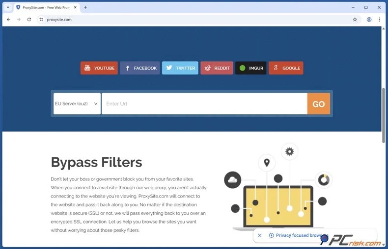 Página inicial do Proxysite