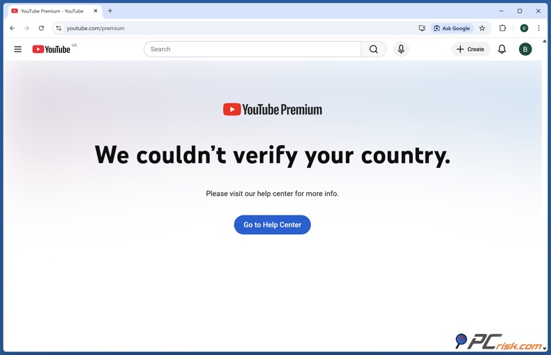 We couldn't verify your country
