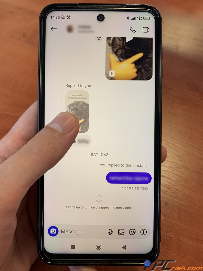 Ativar mensagens temporárias do Instagram