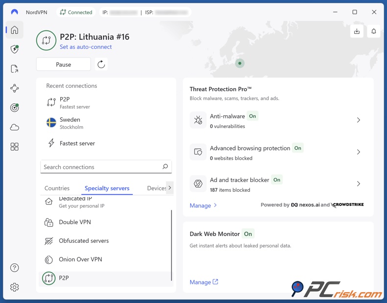 NordVPN P2P servidor