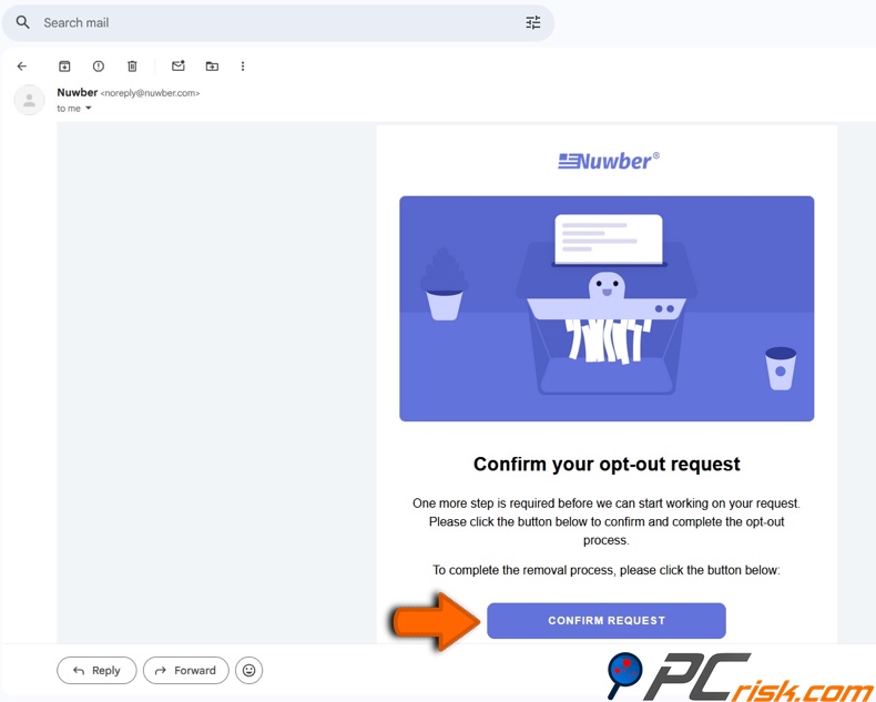 Cancelamento de subscrição do Nuwber 6
