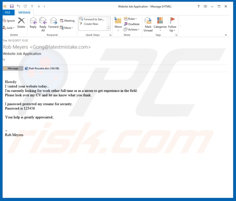 retomar a fraude cv email de exemplo