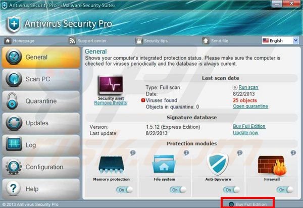 Antivirus Security Pro entering activation key step 1