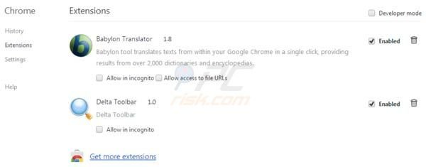 remoção do redirecionamento delta-search.com do Google Chrome