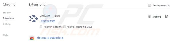 Remover LinkSwift do Google Chrome