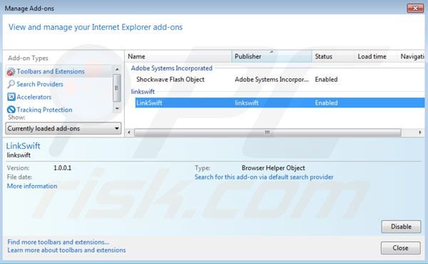 Remover Linkswift do Internet Explorer