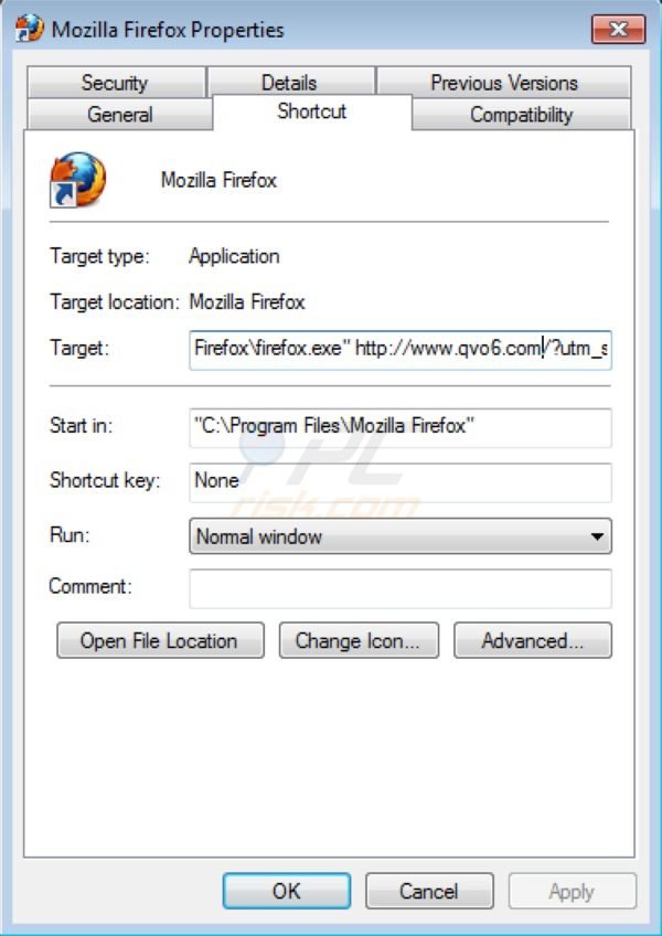 Remover a barra de ferramentas  Qvo6.com (vírus de redirecionamento) do Firefox