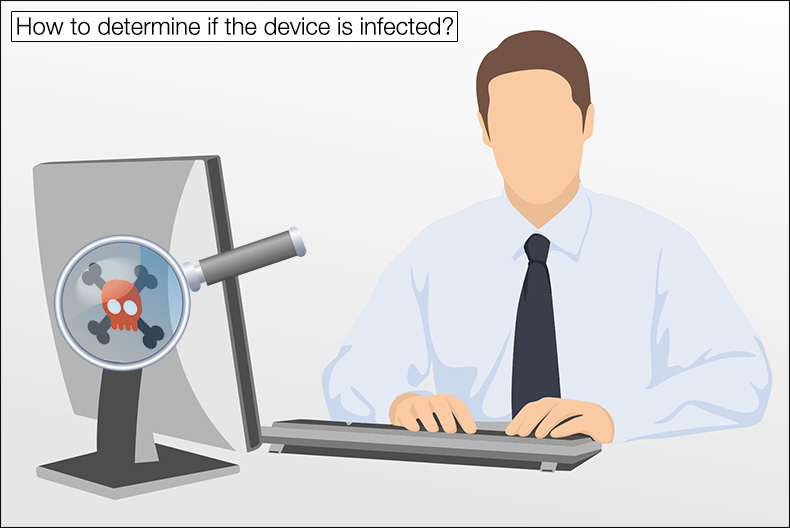 Como determinar se o dispositivo está infectado?