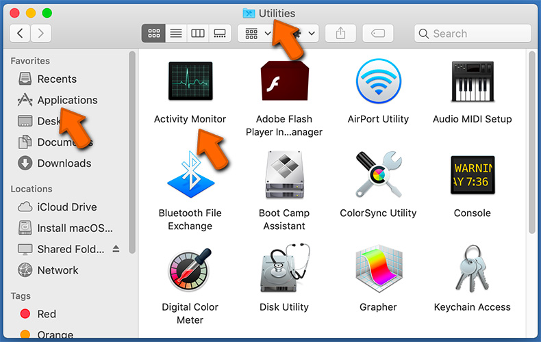 Abrindo o Monitor de Atividades no Mac OS