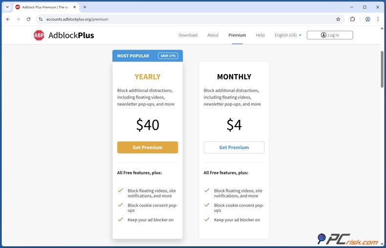 Adblock Plus Preços