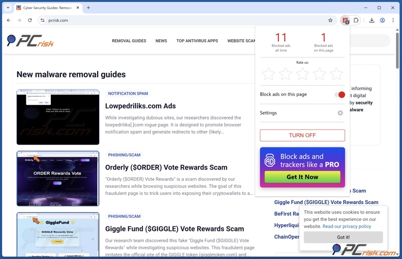 Adlock extensão de navegação