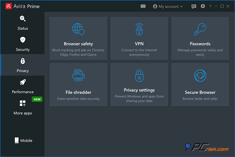 avira ferramentas de privacidade