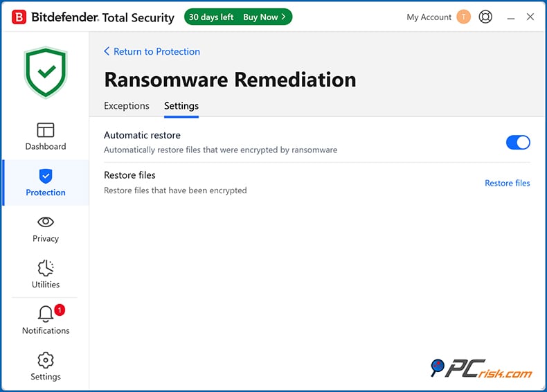 bitdefender ransomware proteção