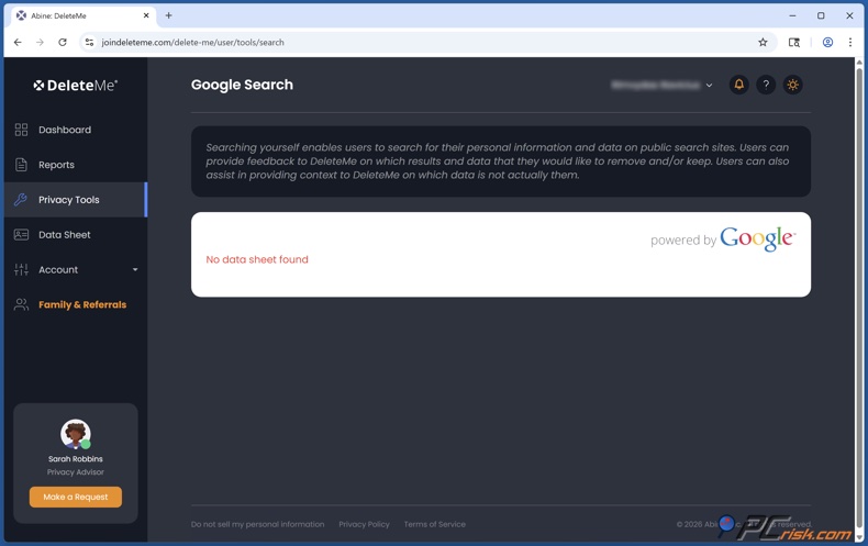 DeleteMe Procure em si mesmo