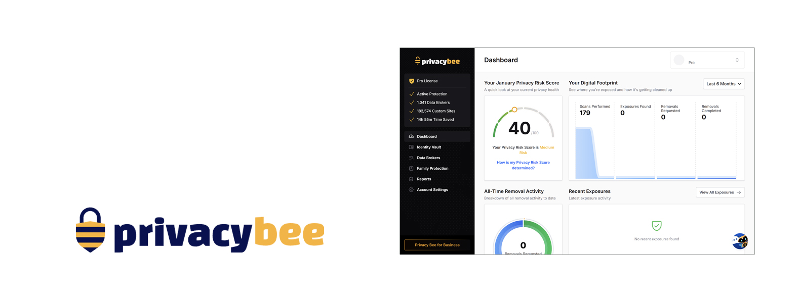 Privacy Bee cabeçalho do serviço de remoção de dados